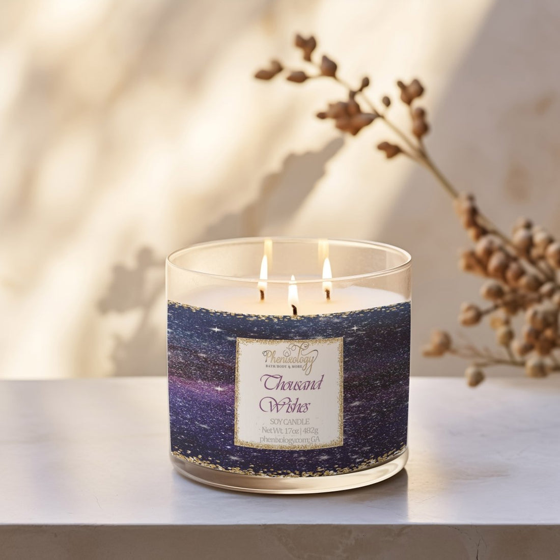 A Thousand Wishes 3 - Wick Soy Candle - Phenixology Bath & Body