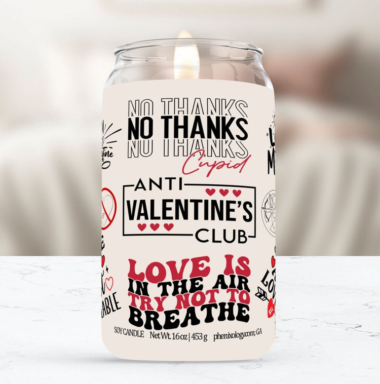 Anti Valentine's Club Soy Candle - Phenixology Bath & Body