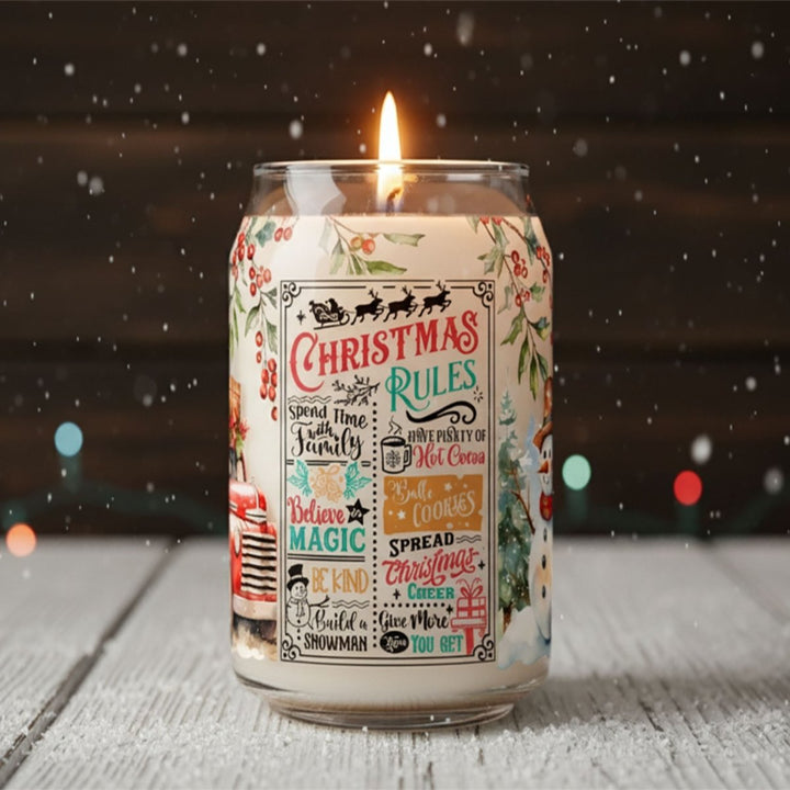 Cozy Christmas Truck & Cabin Scene Holiday Candles - Phenixology Bath & Body