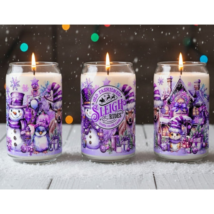 Cozy Christmas Truck & Cabin Scene Holiday Candles - Phenixology Bath & Body