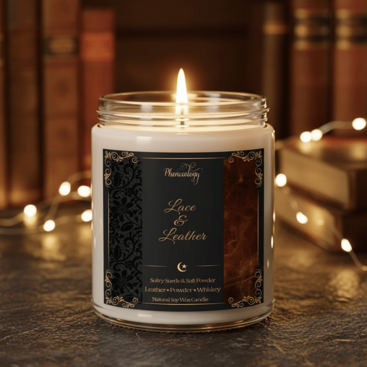 Lace & Leather Soy Candle - Phenixology Bath & Body