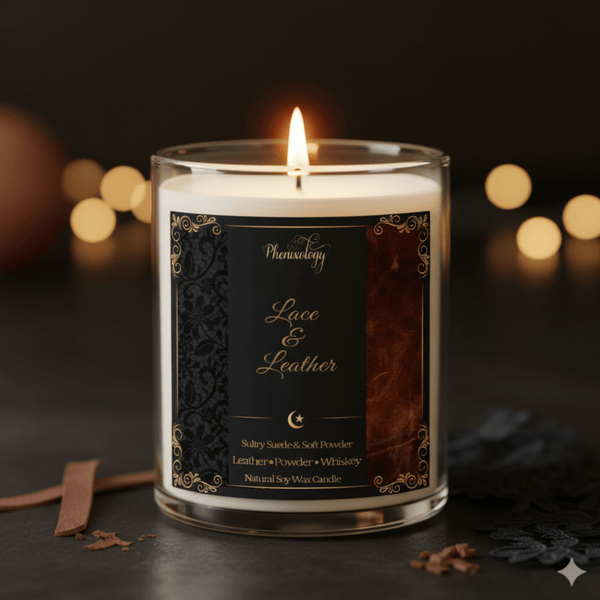 Lace & Leather Soy Candle - Phenixology Bath & Body