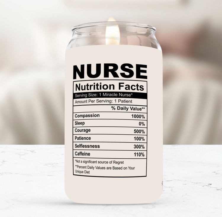 Nurse Nutrition Facts Soy Candle - Phenixology Bath & Body