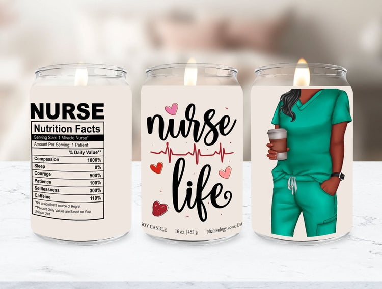 Nurse Nutrition Facts Soy Candle - Phenixology Bath & Body