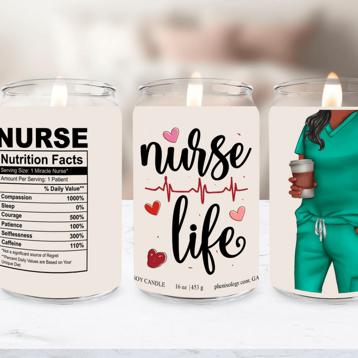 Nurse Nutrition Facts Soy Candle - Phenixology Bath & Body
