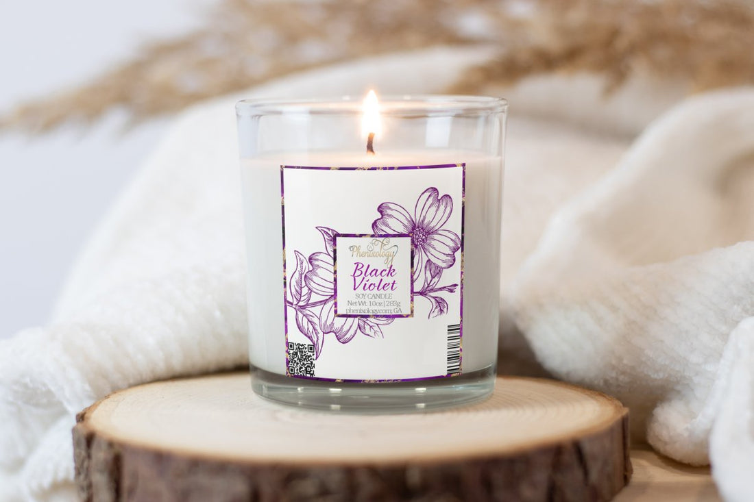 Black Violet Soy Candle - Phenixology Bath & Body